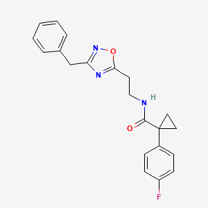 molecular formula C21H20FN3O2 B5658923 N-[2-(3-benzyl-1,2,4-oxadiazol-5-yl)ethyl]-1-(4-fluorophenyl)cyclopropanecarboxamide 