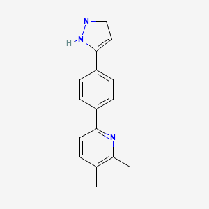 molecular formula C16H15N3 B5658924 2,3-dimethyl-6-[4-(1H-pyrazol-5-yl)phenyl]pyridine 