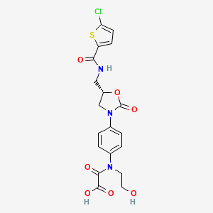 2-[4-[(5S)-5-[[(5-Chlorothiophene-2-carbonyl)amino]methyl]-2-oxo-1,3-oxazolidin-3-yl]-N-(2-hydroxyethyl)anilino]-2-oxoacetic acid