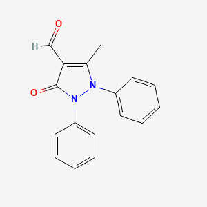 molecular formula C17H14N2O2 B5658932 5-methyl-3-oxo-1,2-diphenyl-2,3-dihydro-1H-pyrazole-4-carbaldehyde 