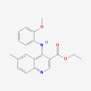 molecular formula C20H20N2O3 B5658935 ethyl 4-[(2-methoxyphenyl)amino]-6-methyl-3-quinolinecarboxylate 