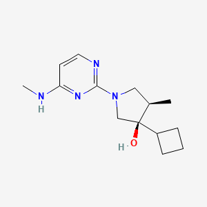 molecular formula C14H22N4O B5658953 (3R*,4R*)-3-cyclobutyl-4-methyl-1-[4-(methylamino)-2-pyrimidinyl]-3-pyrrolidinol 