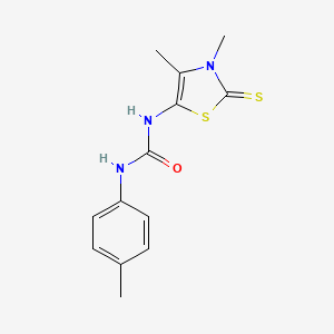 molecular formula C13H15N3OS2 B5659009 N-(3,4-dimethyl-2-thioxo-2,3-dihydro-1,3-thiazol-5-yl)-N'-(4-methylphenyl)urea 