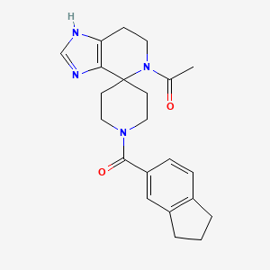 molecular formula C22H26N4O2 B5659014 5-acetyl-1'-(2,3-dihydro-1H-inden-5-ylcarbonyl)-1,5,6,7-tetrahydrospiro[imidazo[4,5-c]pyridine-4,4'-piperidine] 