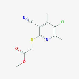 molecular formula C11H11ClN2O2S B5659016 methyl [(5-chloro-3-cyano-4,6-dimethylpyridin-2-yl)thio]acetate 