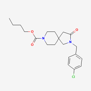 molecular formula C20H27ClN2O3 B5659020 butyl 2-(4-chlorobenzyl)-3-oxo-2,8-diazaspiro[4.5]decane-8-carboxylate 
