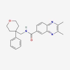 molecular formula C23H25N3O2 B5659046 2,3-dimethyl-N-[(4-phenyltetrahydro-2H-pyran-4-yl)methyl]-6-quinoxalinecarboxamide 