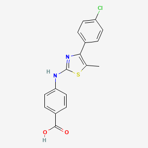 molecular formula C17H13ClN2O2S B5659082 4-{[4-(4-chlorophenyl)-5-methyl-1,3-thiazol-2-yl]amino}benzoic acid 
