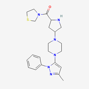 molecular formula C22H30N6OS B565910 [4-[4-(5-Methyl-2-phenylpyrazol-3-yl)piperazin-1-yl]pyrrolidin-2-yl]-(1,3-thiazolidin-3-yl)methanone CAS No. 1404559-17-6