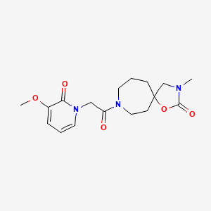 molecular formula C17H23N3O5 B5659106 8-[(3-methoxy-2-oxopyridin-1(2H)-yl)acetyl]-3-methyl-1-oxa-3,8-diazaspiro[4.6]undecan-2-one 