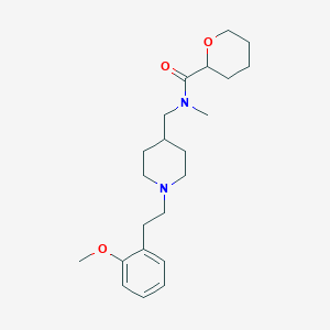 molecular formula C22H34N2O3 B5659109 N-({1-[2-(2-methoxyphenyl)ethyl]piperidin-4-yl}methyl)-N-methyltetrahydro-2H-pyran-2-carboxamide 
