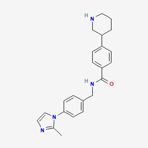 molecular formula C23H26N4O B5659129 N-[4-(2-methyl-1H-imidazol-1-yl)benzyl]-4-piperidin-3-ylbenzamide 
