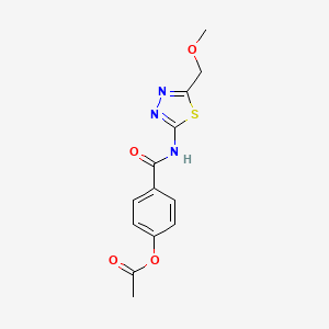 molecular formula C13H13N3O4S B5659131 4-({[5-(methoxymethyl)-1,3,4-thiadiazol-2-yl]amino}carbonyl)phenyl acetate 