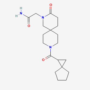 molecular formula C19H29N3O3 B5659137 2-[3-oxo-9-(spiro[2.4]hept-1-ylcarbonyl)-2,9-diazaspiro[5.5]undec-2-yl]acetamide 