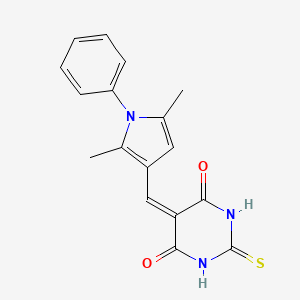 molecular formula C17H15N3O2S B5659148 5-[(2,5-dimethyl-1-phenyl-1H-pyrrol-3-yl)methylene]-2-thioxodihydro-4,6(1H,5H)-pyrimidinedione 