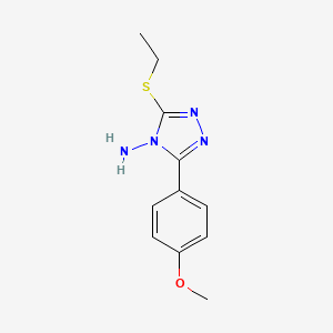 molecular formula C11H14N4OS B5659149 3-(ethylthio)-5-(4-methoxyphenyl)-4H-1,2,4-triazol-4-amine 