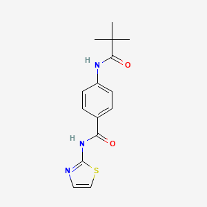 molecular formula C15H17N3O2S B5659150 4-[(2,2-dimethylpropanoyl)amino]-N-1,3-thiazol-2-ylbenzamide 