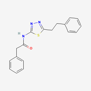 molecular formula C18H17N3OS B5659168 2-phenyl-N-[5-(2-phenylethyl)-1,3,4-thiadiazol-2-yl]acetamide 