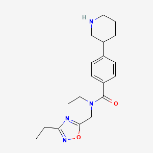 molecular formula C19H26N4O2 B5659174 N-ethyl-N-[(3-ethyl-1,2,4-oxadiazol-5-yl)methyl]-4-piperidin-3-ylbenzamide 