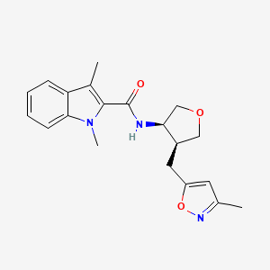 molecular formula C20H23N3O3 B5659175 1,3-dimethyl-N-{(3R*,4S*)-4-[(3-methylisoxazol-5-yl)methyl]tetrahydrofuran-3-yl}-1H-indole-2-carboxamide 