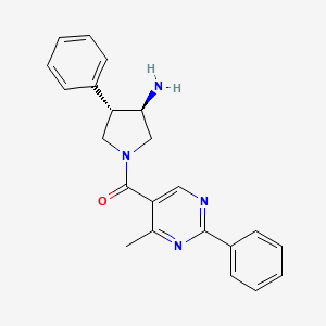 molecular formula C22H22N4O B5659178 (3R*,4S*)-1-[(4-methyl-2-phenylpyrimidin-5-yl)carbonyl]-4-phenylpyrrolidin-3-amine 