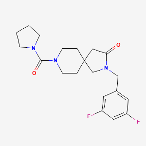 molecular formula C20H25F2N3O2 B5659200 2-(3,5-difluorobenzyl)-8-(1-pyrrolidinylcarbonyl)-2,8-diazaspiro[4.5]decan-3-one 