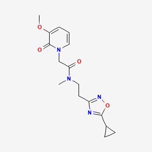 molecular formula C16H20N4O4 B5659207 N-[2-(5-cyclopropyl-1,2,4-oxadiazol-3-yl)ethyl]-2-(3-methoxy-2-oxopyridin-1(2H)-yl)-N-methylacetamide 