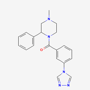 molecular formula C20H21N5O B5659214 4-methyl-2-phenyl-1-[3-(4H-1,2,4-triazol-4-yl)benzoyl]piperazine 