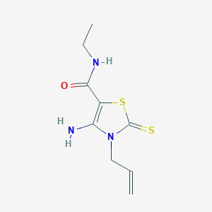 molecular formula C9H13N3OS2 B5659236 3-allyl-4-amino-N-ethyl-2-thioxo-2,3-dihydro-1,3-thiazole-5-carboxamide CAS No. 618072-98-3