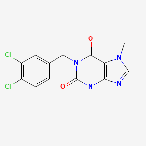 molecular formula C14H12Cl2N4O2 B5659309 1-(3,4-二氯苄基)-3,7-二甲基-3,7-二氢-1H-嘌呤-2,6-二酮 
