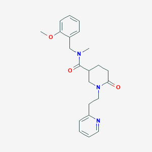molecular formula C22H27N3O3 B5659347 N-(2-methoxybenzyl)-N-methyl-6-oxo-1-[2-(2-pyridinyl)ethyl]-3-piperidinecarboxamide 