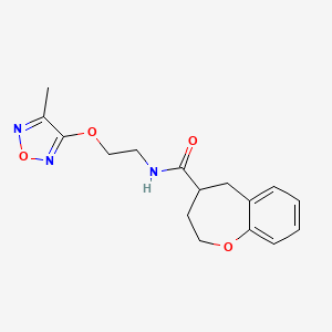 molecular formula C16H19N3O4 B5659412 N-{2-[(4-methyl-1,2,5-oxadiazol-3-yl)oxy]ethyl}-2,3,4,5-tetrahydro-1-benzoxepine-4-carboxamide 
