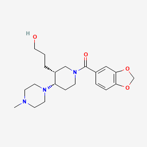 molecular formula C21H31N3O4 B5659456 3-[(3R*,4S*)-1-(1,3-benzodioxol-5-ylcarbonyl)-4-(4-methylpiperazin-1-yl)piperidin-3-yl]propan-1-ol 