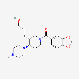 3-[(3R*,4S*)-1-(1,3-benzodioxol-5-ylcarbonyl)-4-(4-methylpiperazin-1-yl)piperidin-3-yl]propan-1-ol