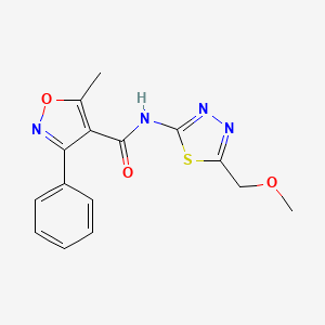 molecular formula C15H14N4O3S B5659461 N-[5-(methoxymethyl)-1,3,4-thiadiazol-2-yl]-5-methyl-3-phenyl-4-isoxazolecarboxamide 