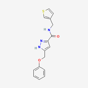 molecular formula C16H15N3O2S B5659480 5-(phenoxymethyl)-N-(3-thienylmethyl)-1H-pyrazole-3-carboxamide 