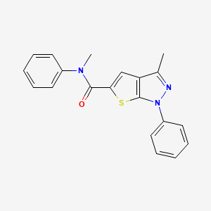 molecular formula C20H17N3OS B5659490 N,3-dimethyl-N,1-diphenyl-1H-thieno[2,3-c]pyrazole-5-carboxamide 