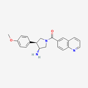 molecular formula C21H21N3O2 B5659497 (3R*,4S*)-4-(4-methoxyphenyl)-1-(quinolin-6-ylcarbonyl)pyrrolidin-3-amine 