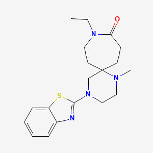molecular formula C19H26N4OS B5659512 4-(1,3-benzothiazol-2-yl)-9-ethyl-1-methyl-1,4,9-triazaspiro[5.6]dodecan-10-one 