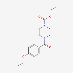 molecular formula C16H22N2O4 B5659537 ethyl 4-(4-ethoxybenzoyl)-1-piperazinecarboxylate 