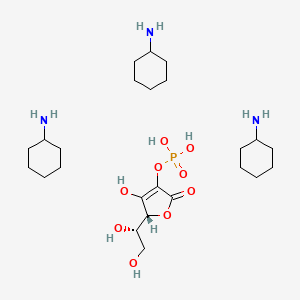 molecular formula C24H48N3O9P B565954 cyclohexanamine;[(2R)-2-[(1S)-1,2-dihydroxyethyl]-3-hydroxy-5-oxo-2H-furan-4-yl] dihydrogen phosphate CAS No. 82134-96-1