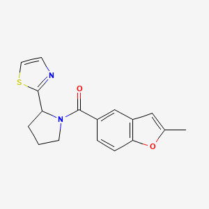 molecular formula C17H16N2O2S B5659545 2-{1-[(2-methyl-1-benzofuran-5-yl)carbonyl]-2-pyrrolidinyl}-1,3-thiazole 