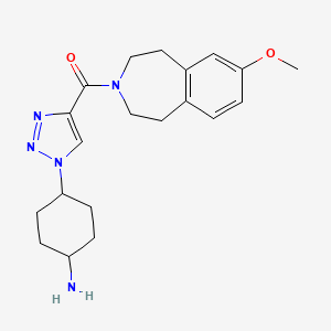 molecular formula C20H27N5O2 B5659548 cis-4-{4-[(7-methoxy-1,2,4,5-tetrahydro-3H-3-benzazepin-3-yl)carbonyl]-1H-1,2,3-triazol-1-yl}cyclohexanamine hydrochloride 