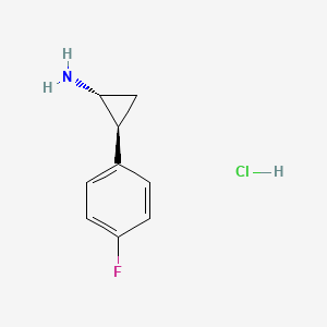 molecular formula C9H11ClFN B565960 (1R,2S)-2-(4-Fluorophenyl)cyclopropanamine Hydrochloride CAS No. 26568-26-3