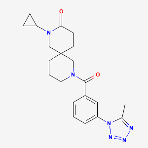 molecular formula C21H26N6O2 B5659606 2-cyclopropyl-8-[3-(5-methyl-1H-tetrazol-1-yl)benzoyl]-2,8-diazaspiro[5.5]undecan-3-one 