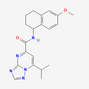 molecular formula C20H23N5O2 B5659612 7-isopropyl-N-(6-methoxy-1,2,3,4-tetrahydro-1-naphthalenyl)[1,2,4]triazolo[1,5-a]pyrimidine-5-carboxamide 