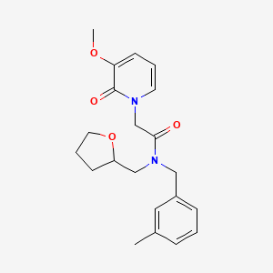 molecular formula C21H26N2O4 B5659615 2-(3-methoxy-2-oxopyridin-1(2H)-yl)-N-(3-methylbenzyl)-N-(tetrahydrofuran-2-ylmethyl)acetamide 