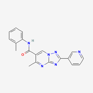 molecular formula C19H16N6O B5659643 5-methyl-N-(2-methylphenyl)-2-(3-pyridinyl)[1,2,4]triazolo[1,5-a]pyrimidine-6-carboxamide 