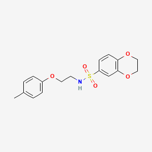 molecular formula C17H19NO5S B5659661 N-[2-(4-methylphenoxy)ethyl]-2,3-dihydro-1,4-benzodioxine-6-sulfonamide 