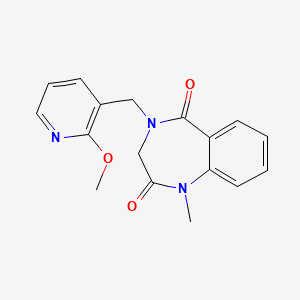 molecular formula C17H17N3O3 B5659665 4-[(2-methoxypyridin-3-yl)methyl]-1-methyl-3,4-dihydro-1H-1,4-benzodiazepine-2,5-dione 